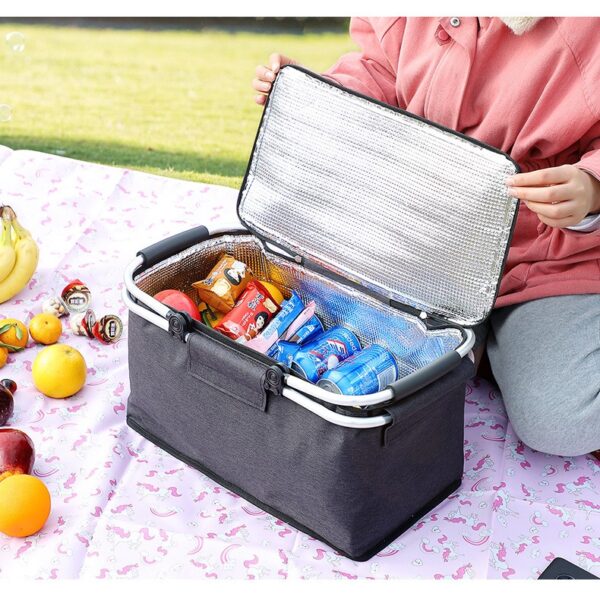 Insulated Picnic Basket Cooler Bag - Image 4