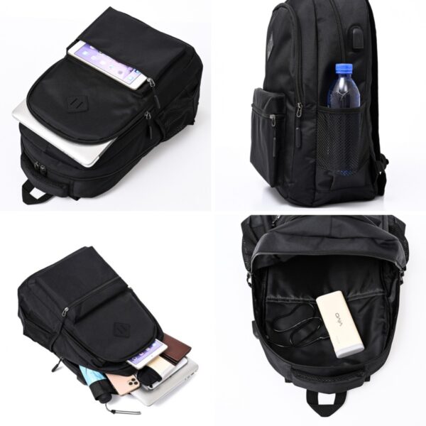 USB Charging Stylish College Backpack - Image 4