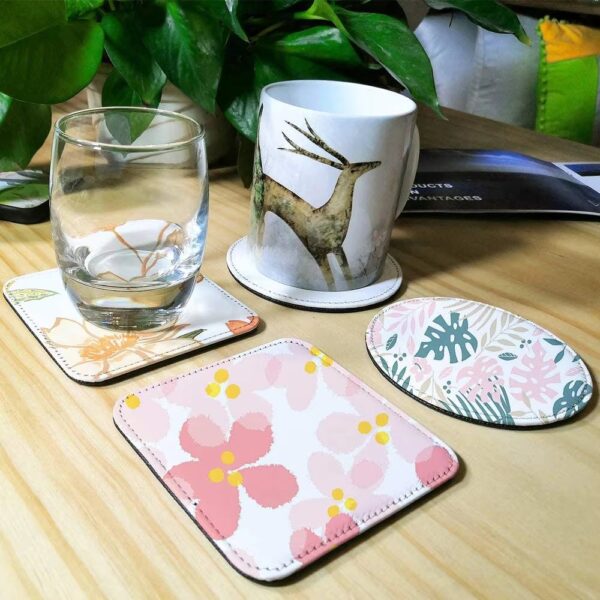 Custom Leather Cup Coasters - Image 5