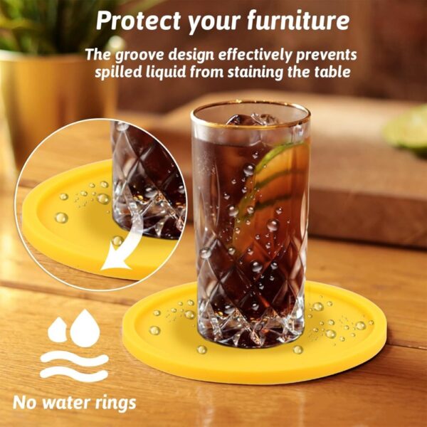 Non Slip Silicone Drink Coasters - Image 4