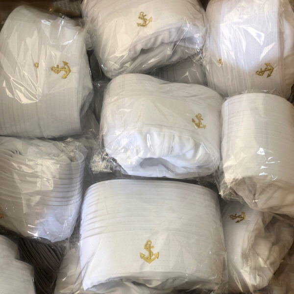 White Embroidery Sailor Captain Hat - Image 7