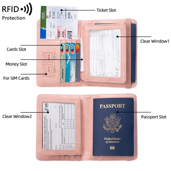 PU Passport Wallet Card Holder - Image 5