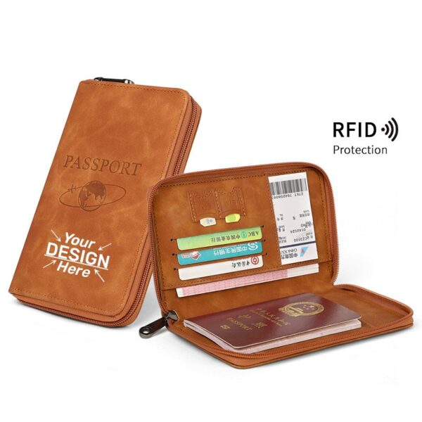 RFID Protected Leather Passport Wallet