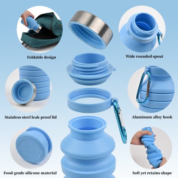 Silicone Collapsible Sport Water Bottle - Image 3