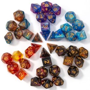 Bicolor Chameleon DND Dice Set
