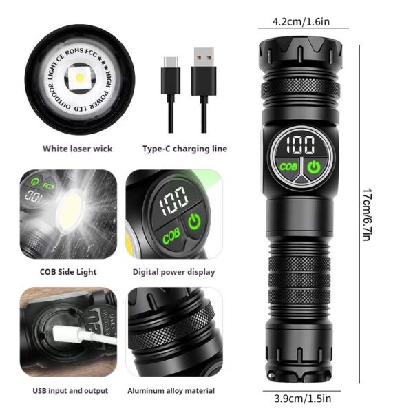 Powerful Tactical Flashlight Rechargeable - Image 2