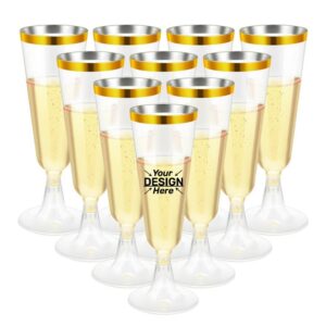 5oz Gold Rim Champagne Wine Cups