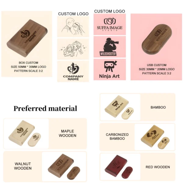 Wooden USB Flash Drive with Box - Image 3