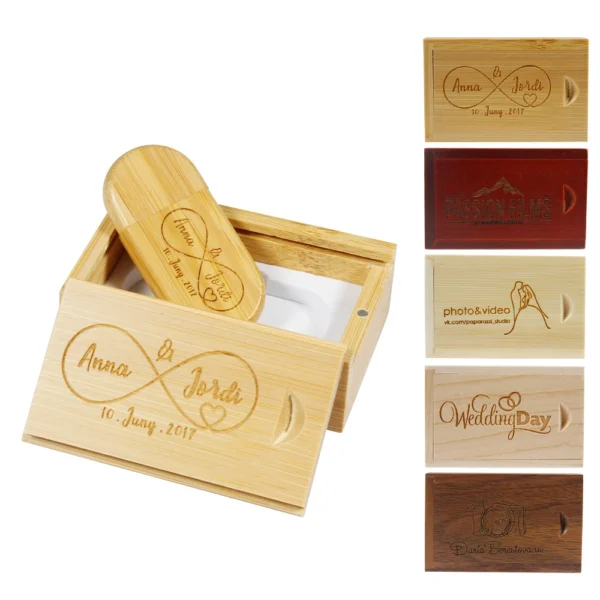 Wooden USB Flash Drive with Box - Image 8