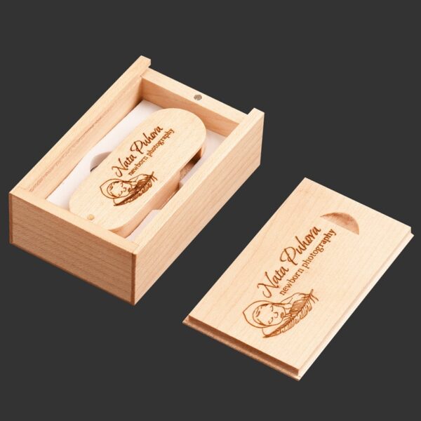 Usb Flash Drive with Wood Box - Image 3