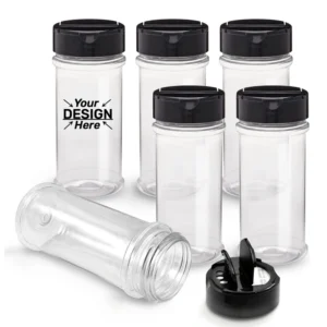 Plastic Spice Jars with Black Cap
