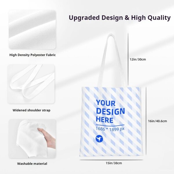 Custom Canvas Shopping Tote Bag - Image 3