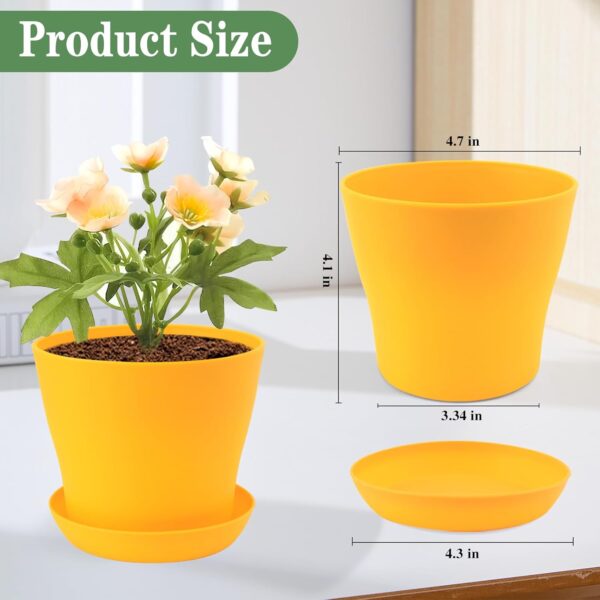 Mini Plastic Plant Pot With Saucers - Image 2